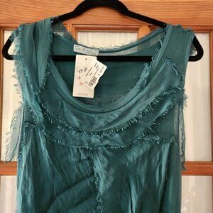 Gigi Sleeveless Long Ruffle Silk Dress - One Size Fits Most- New With Tags - NWT